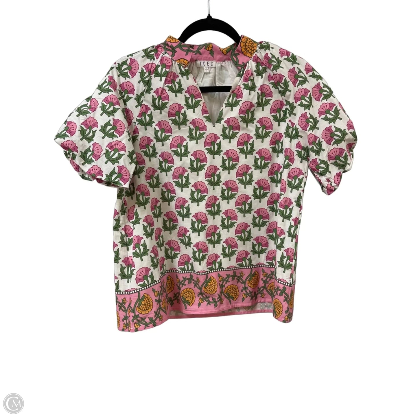 Top Short Sleeve By Tcec In Floral Print, Size: S