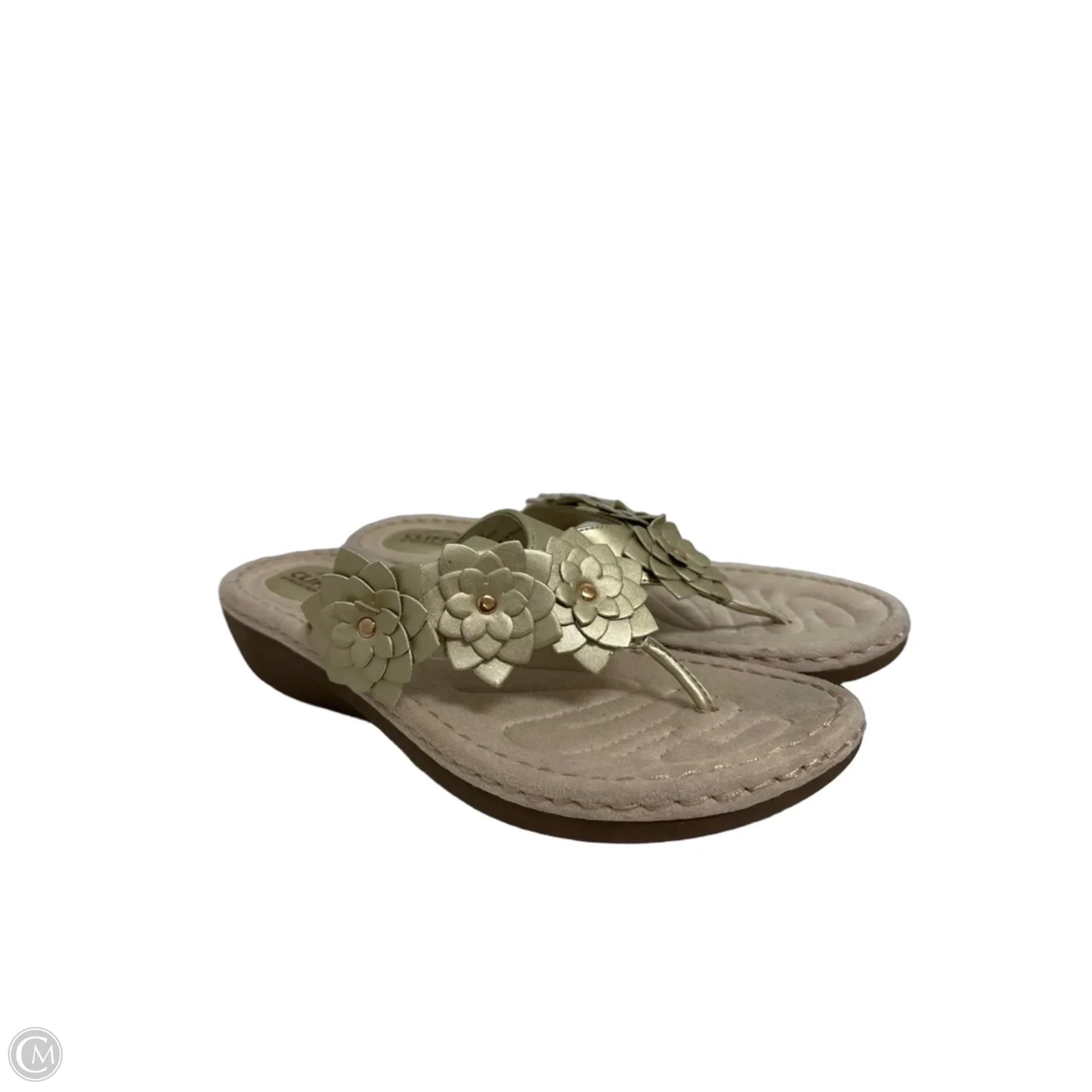 Sandals Flip Flops By Cliffs By White Mountain In Gold, Size: 10