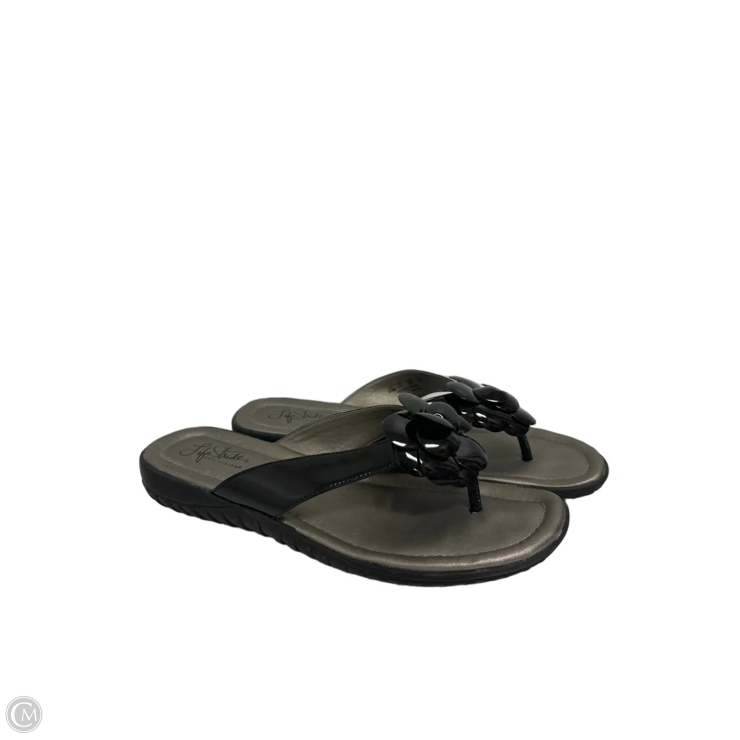Sandals Flip Flops By Life Stride In Black, Size: 9.5