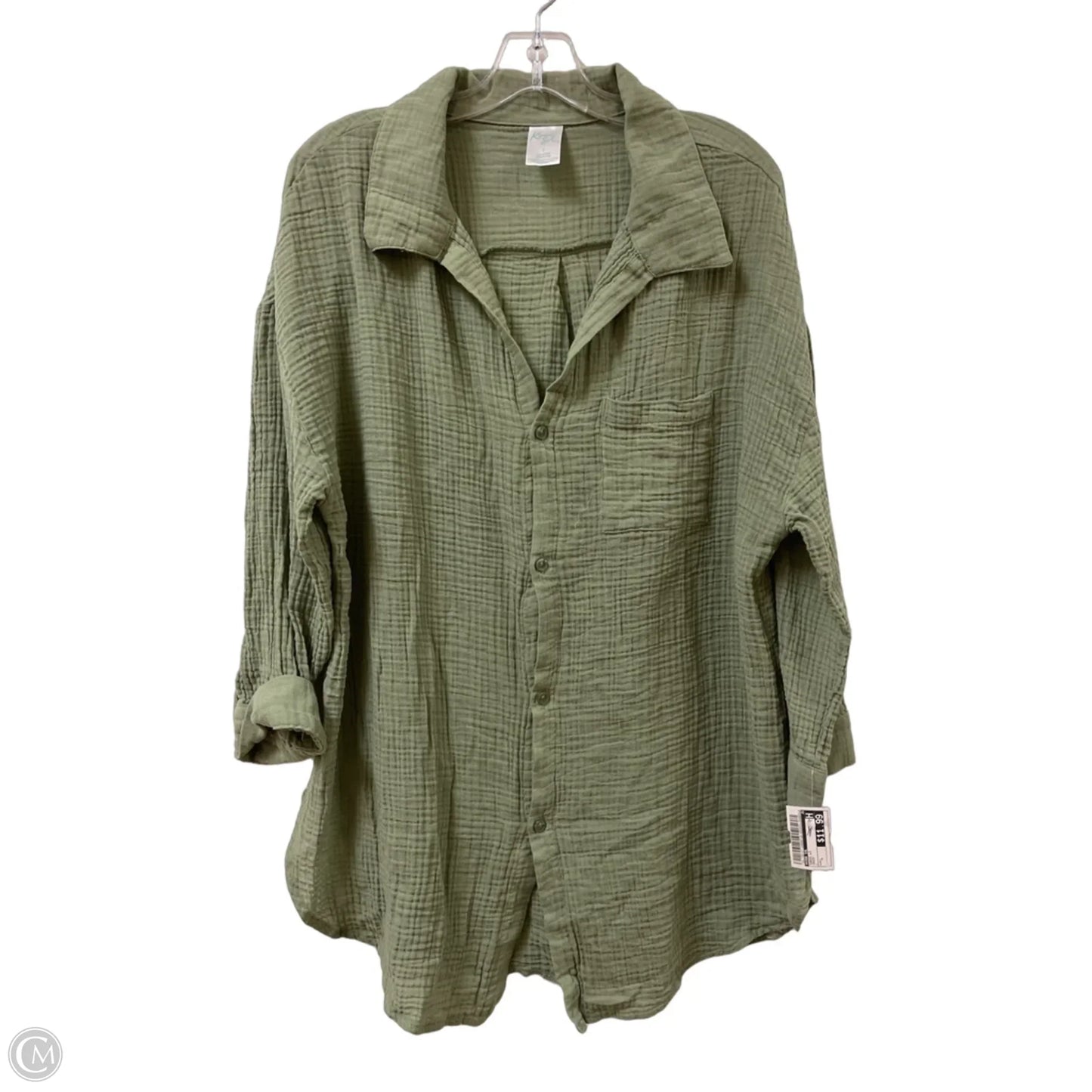 Tunic Long Sleeve By Kona Sol In Green, Size: L