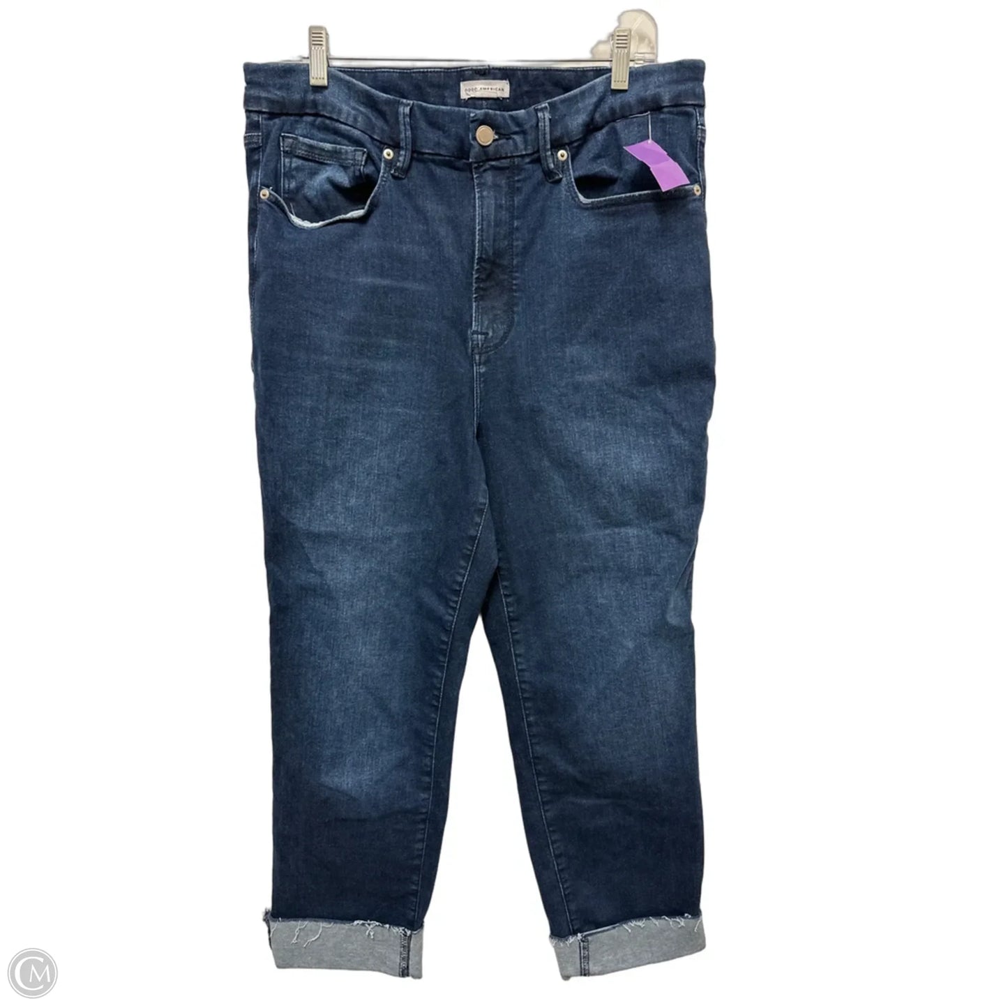 Jeans Straight By Good American In Blue Denim, Size: 16