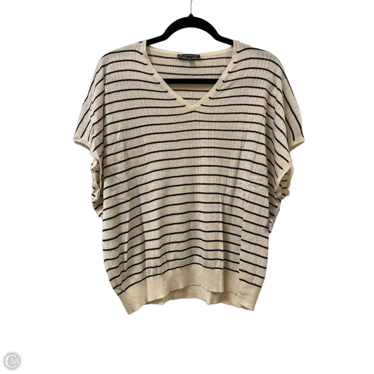 Top Short Sleeve By Adrianna Papell In Cream, Size: Xl