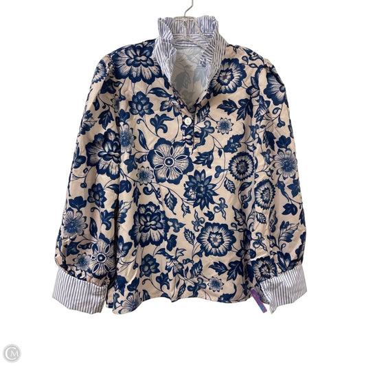 Top Long Sleeve By Clothes Mentor In Blue, Size: Xl