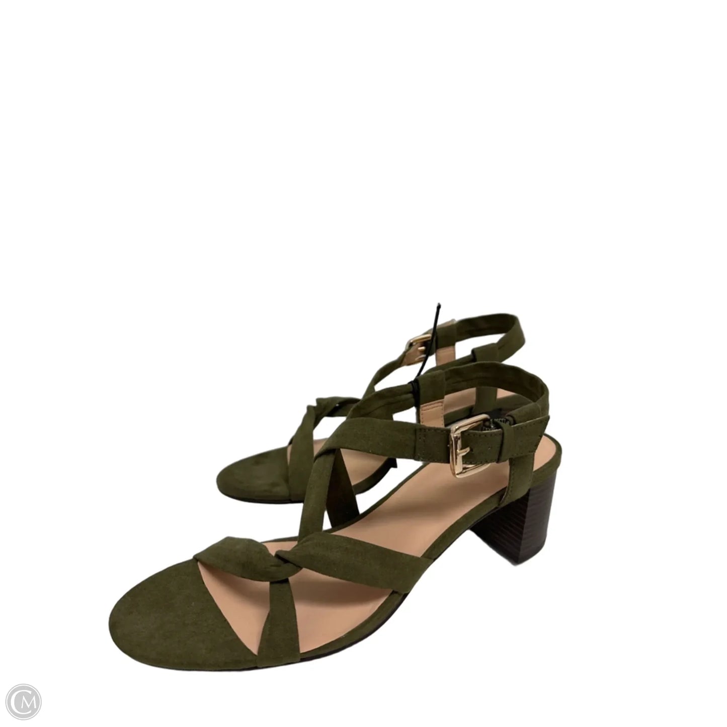 Sandals Heels Block By Loft In Green, Size: 9