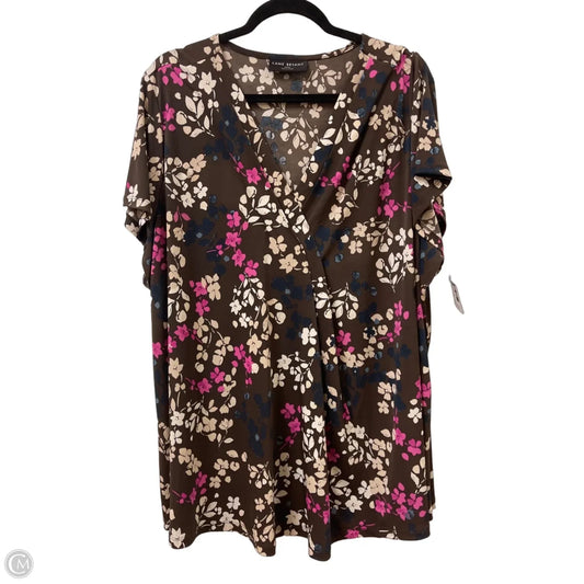 Top Short Sleeve By Lane Bryant In Brown, Size: 4x