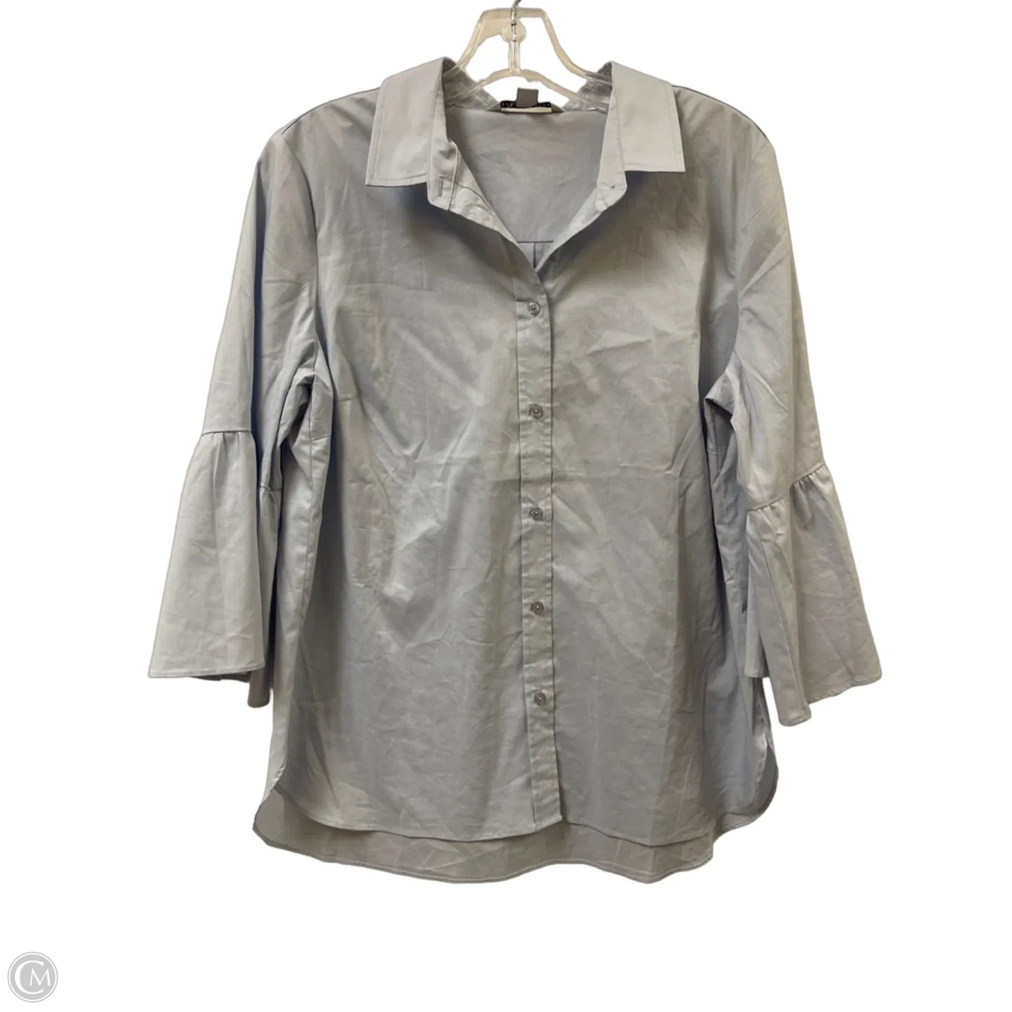 Blouse Long Sleeve By Counterparts In Blue, Size: L
