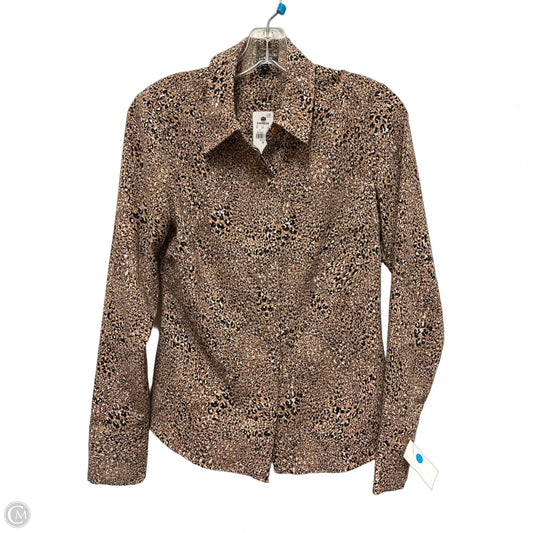 Blouse Long Sleeve By Express In Animal Print, Size: Xs