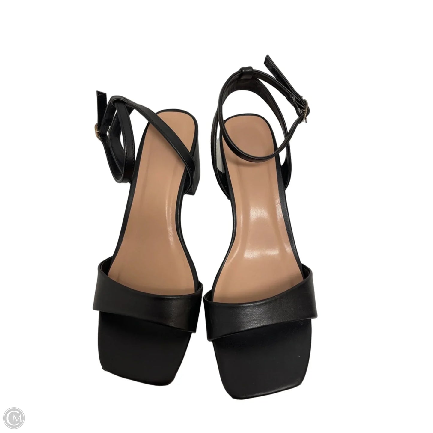 Sandals Heels Block By Clothes Mentor In Black, Size: 7.5