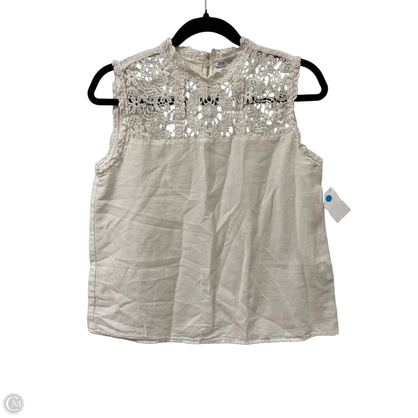 Top Sleeveless By Zara In White, Size: M