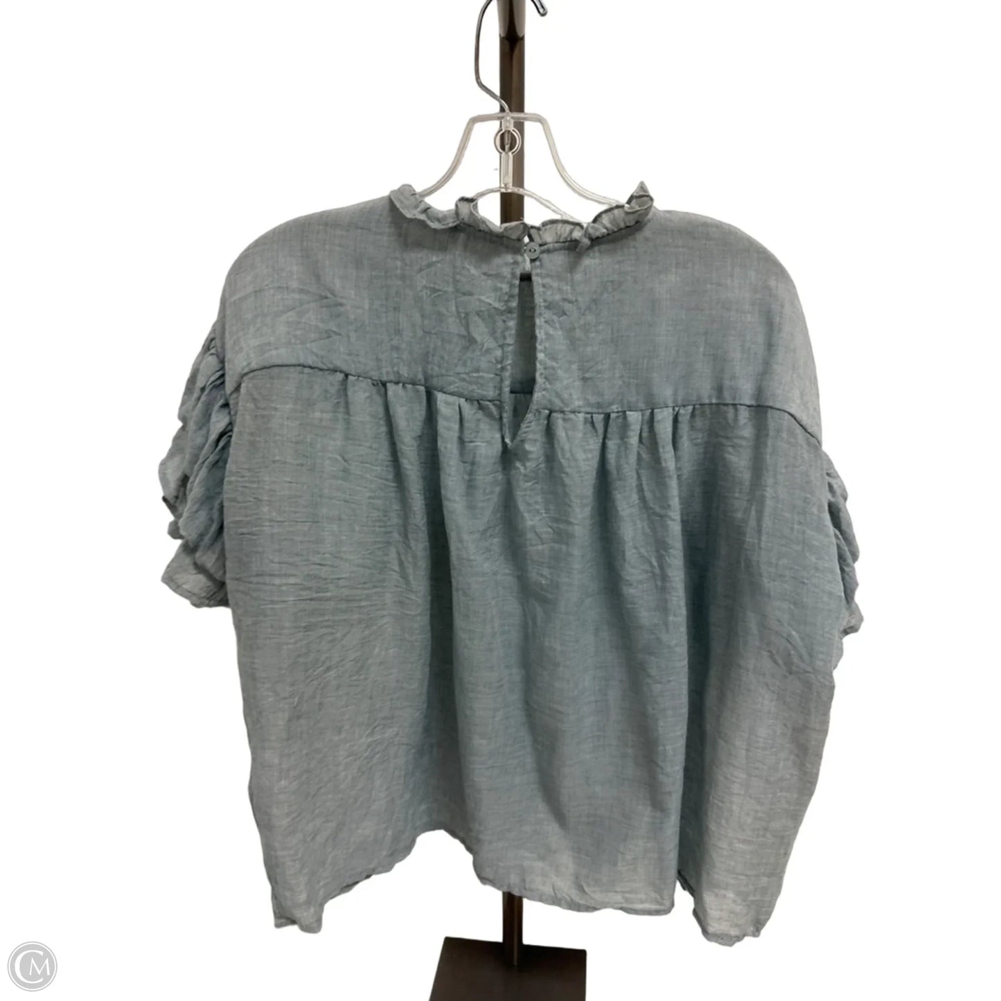 Top Short Sleeve By Glam In Blue, Size: M
