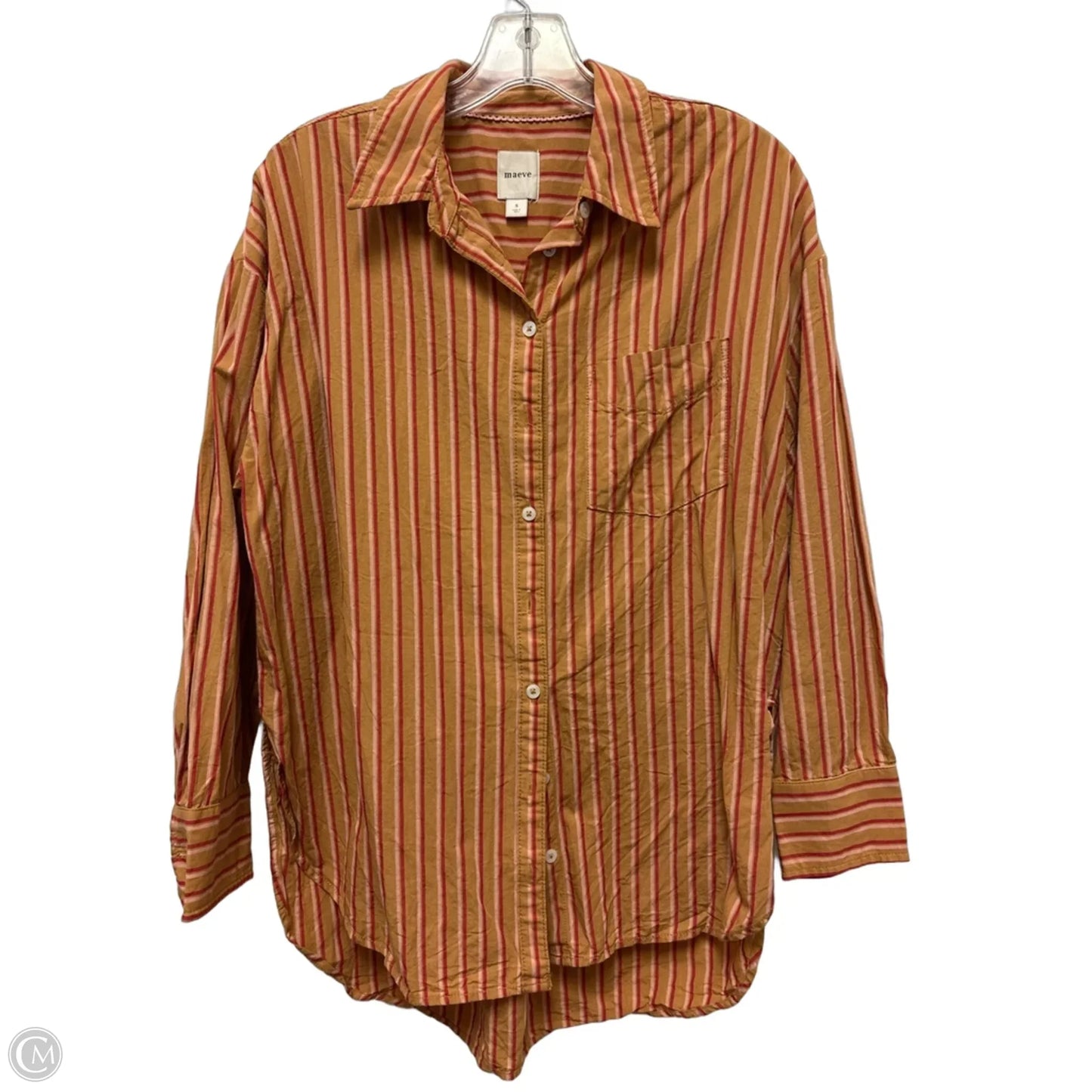 Blouse Long Sleeve By Maeve In Orange, Size: S