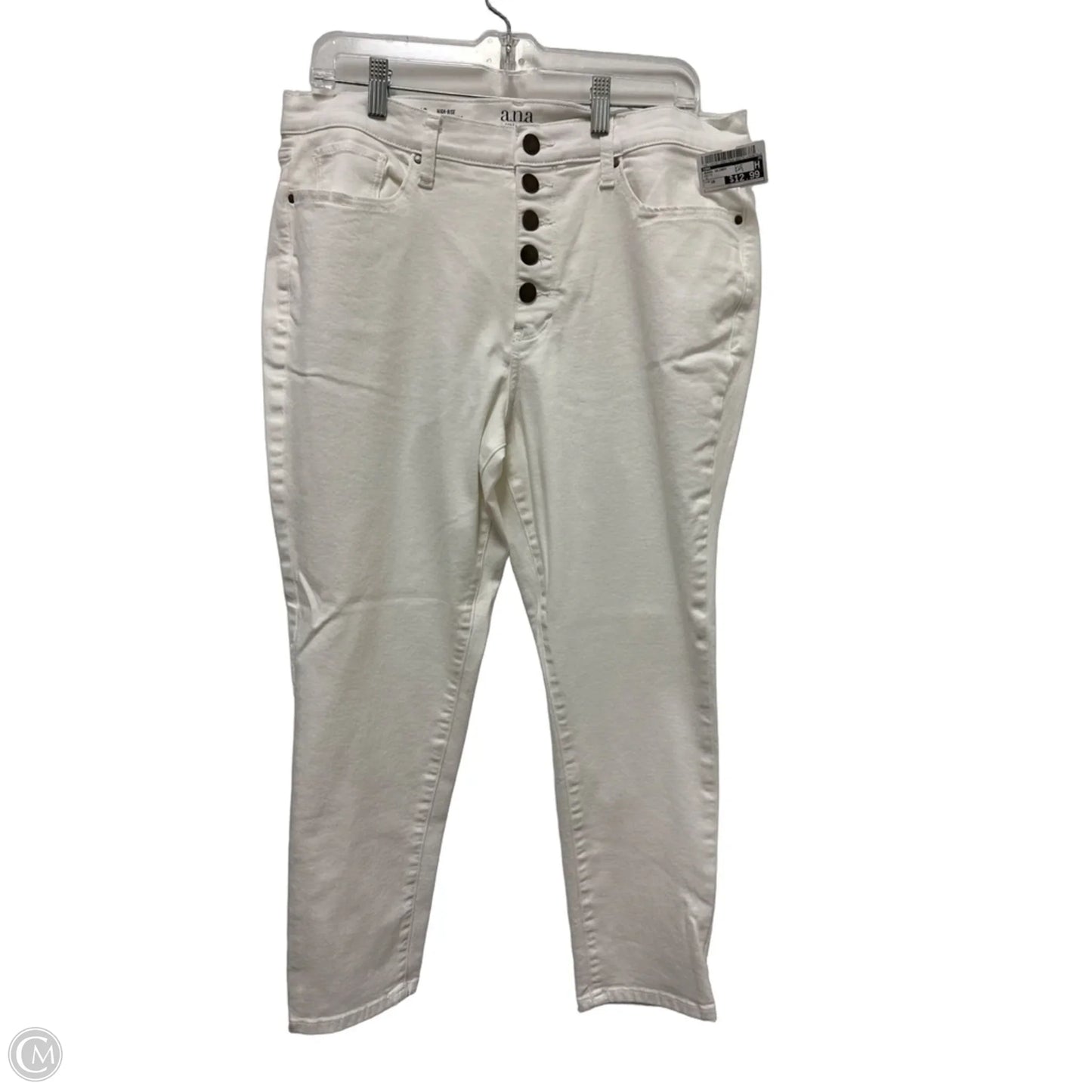 Jeans Skinny By Ana In White, Size: 16