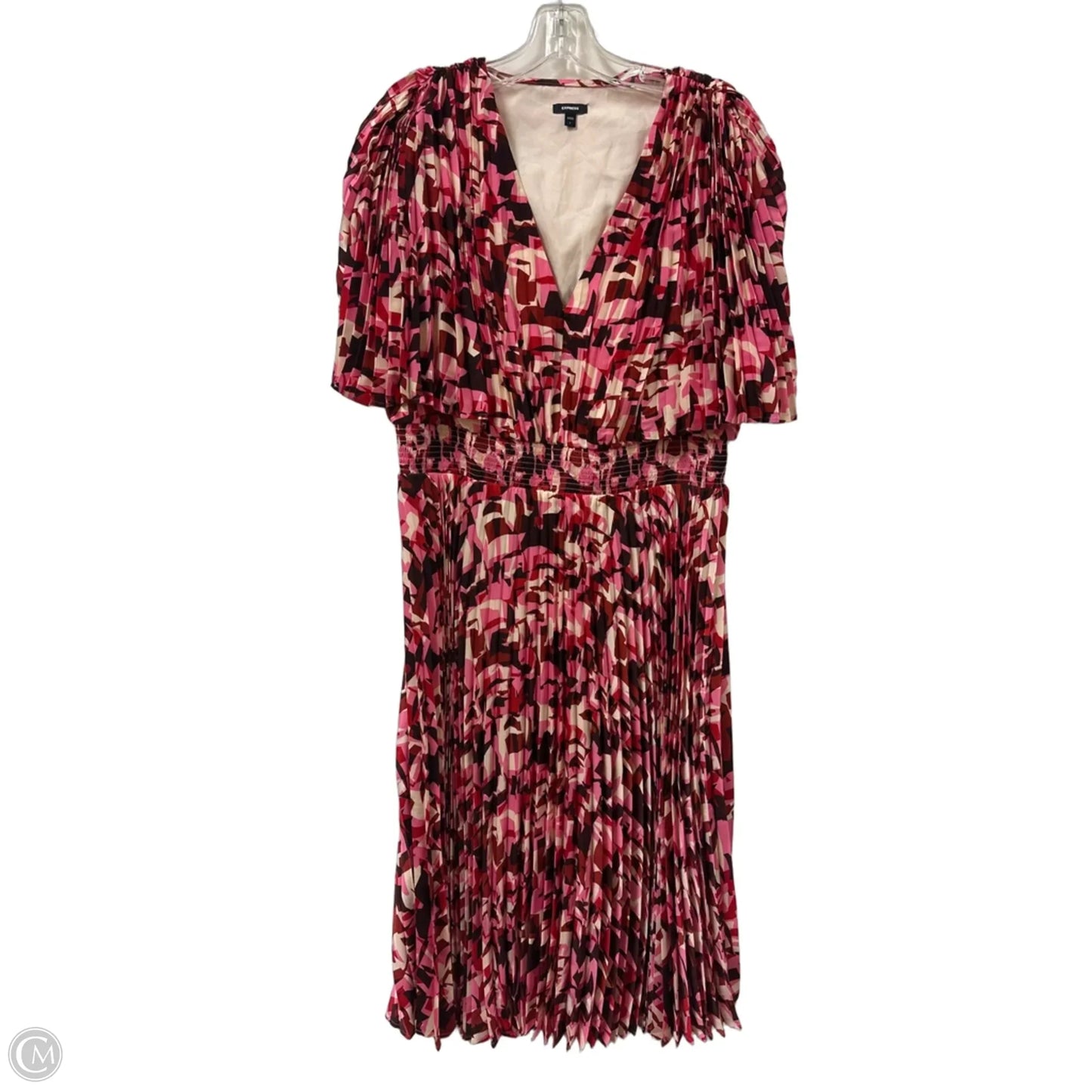 Dress Casual Midi By Express In Pink, Size: L