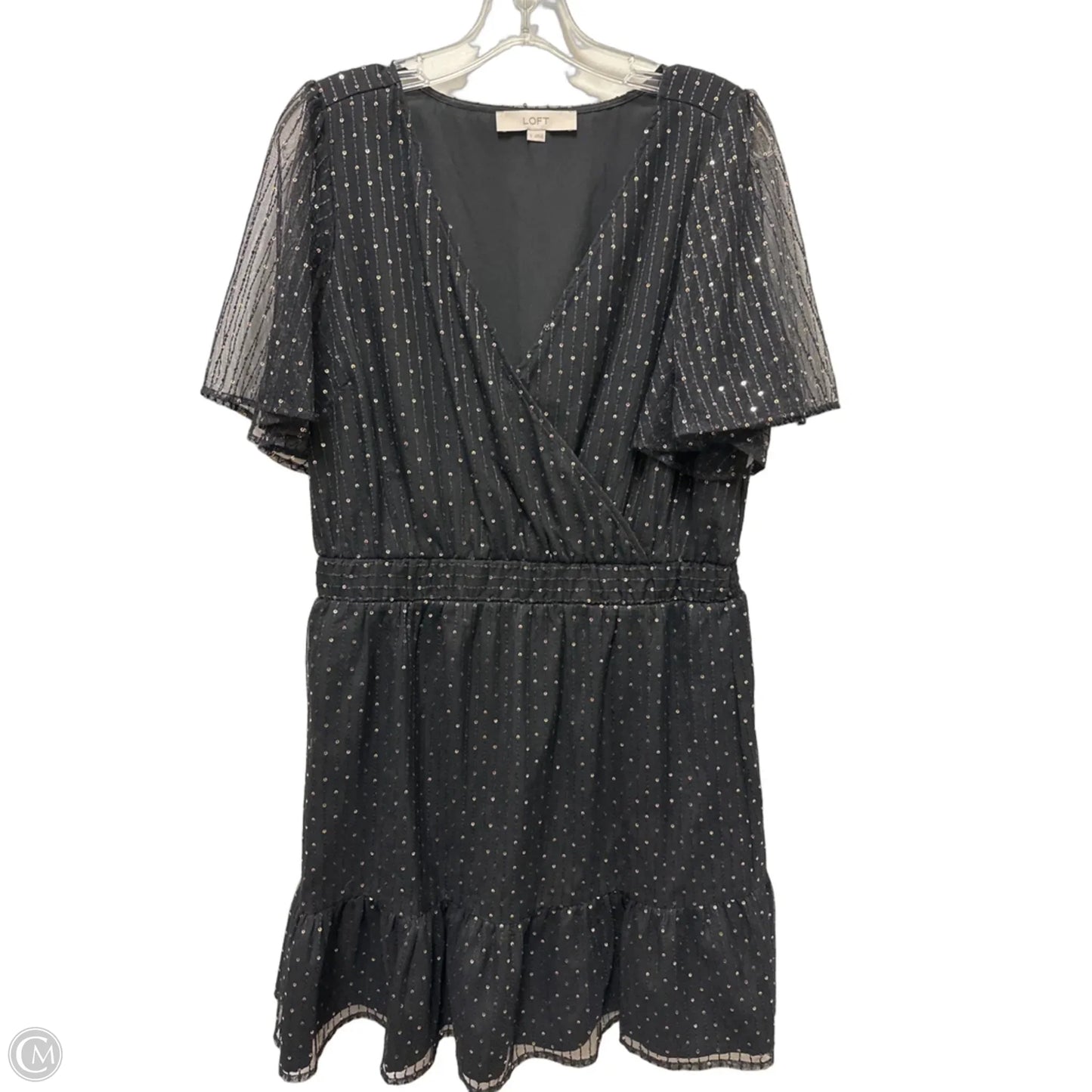 Dress Casual Midi By Loft In Black, Size: L