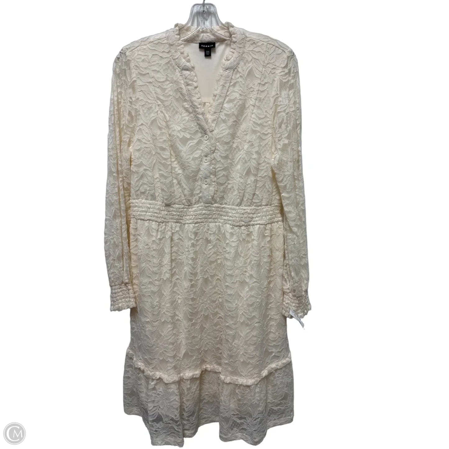 Dress Casual Midi By Torrid In Cream, Size: L