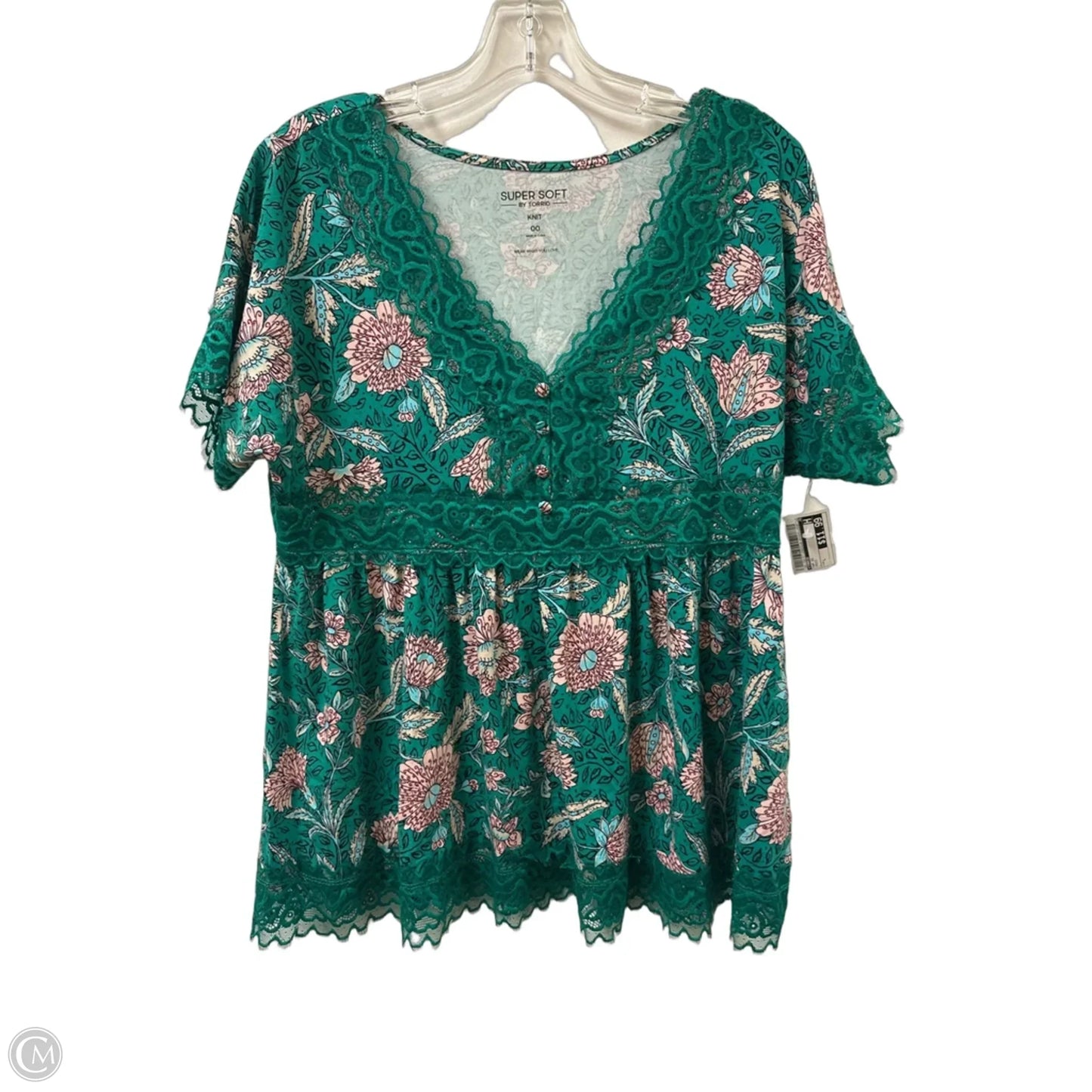Top Short Sleeve By Torrid In Green, Size: L