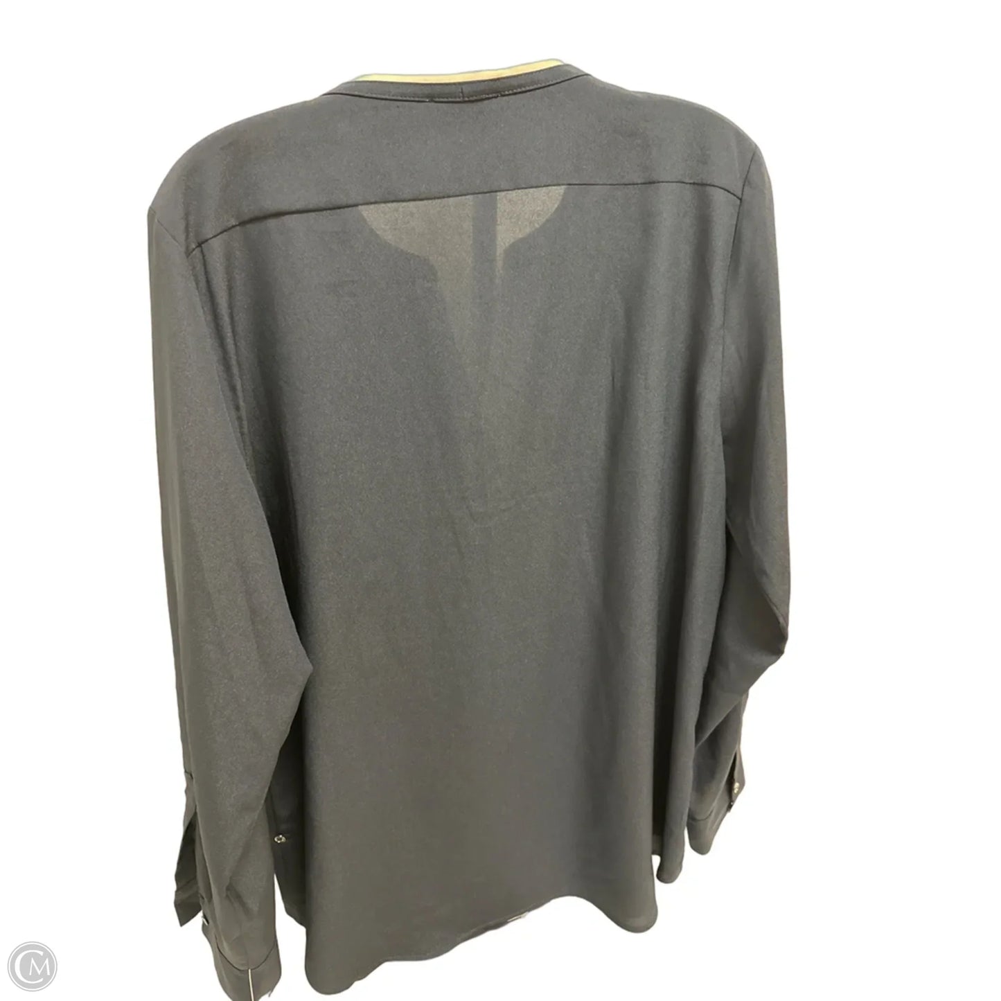 Blouse Long Sleeve By Calvin Klein In Navy, Size: L
