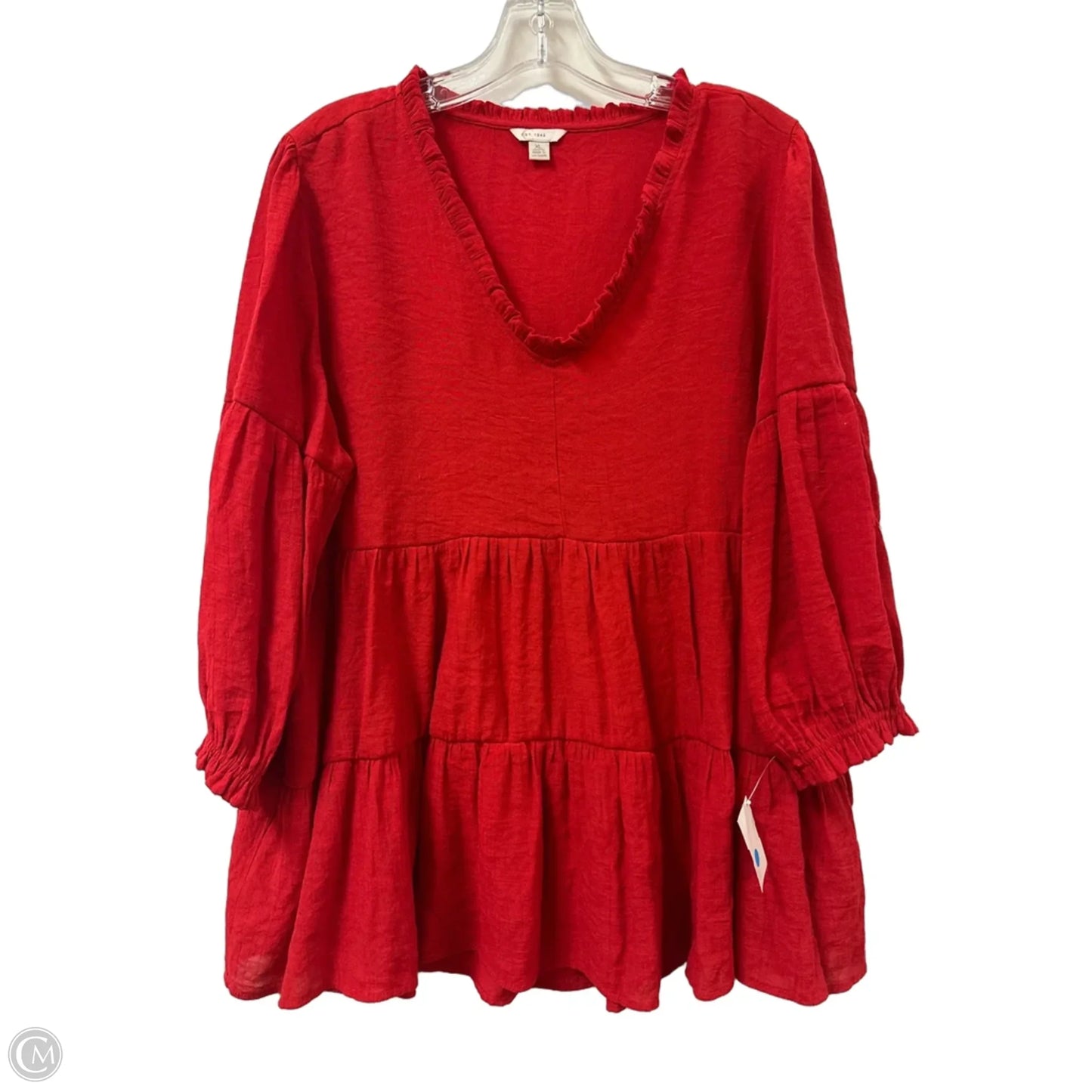Top Long Sleeve By Cato In Red, Size: Xl
