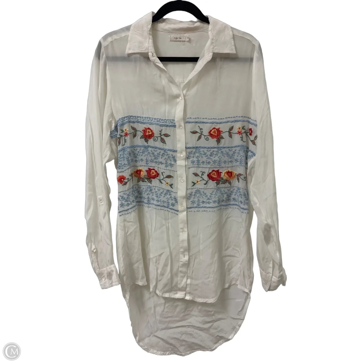 Tunic Long Sleeve By Cma In White, Size: S