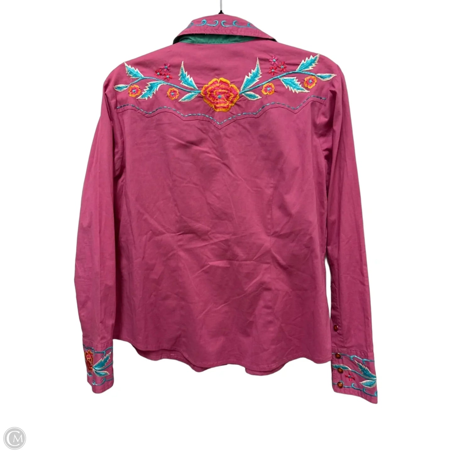 Blouse Long Sleeve By Clothes Mentor In Pink, Size: L