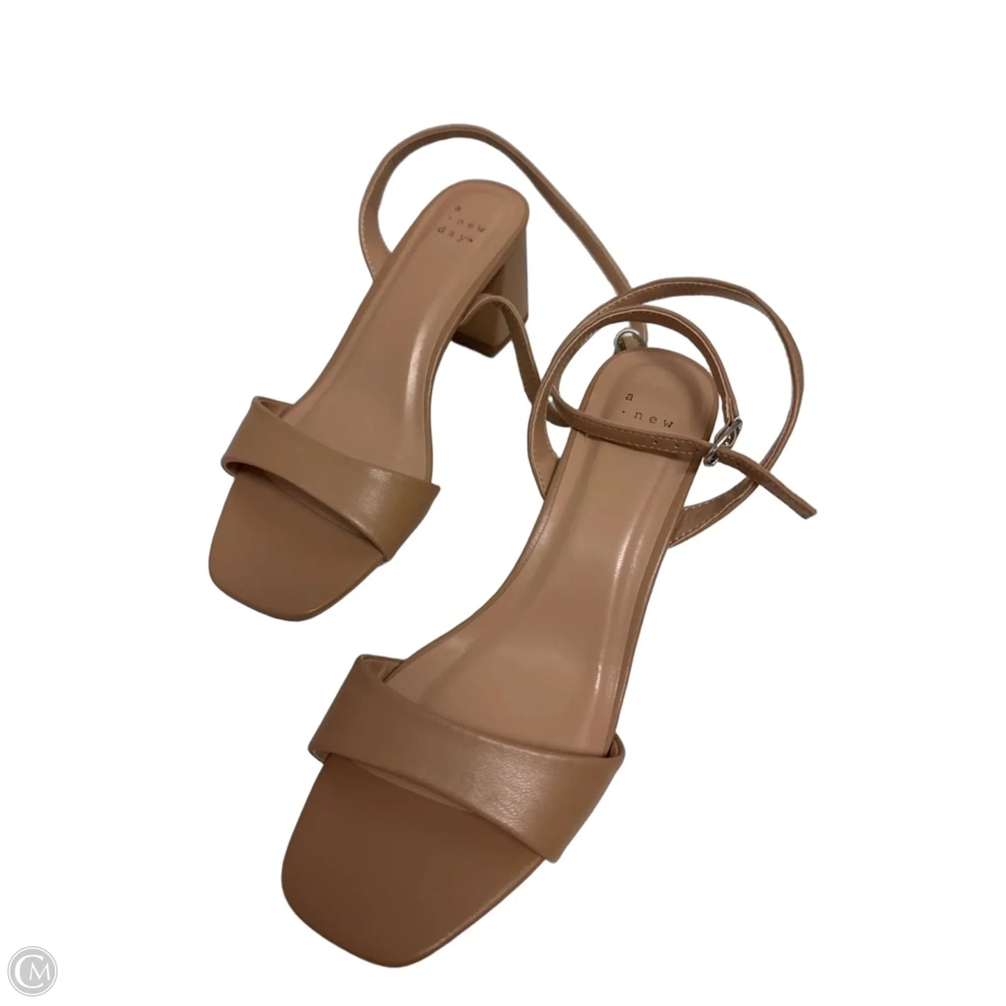 Sandals Heels Block By A New Day In Tan, Size: 8