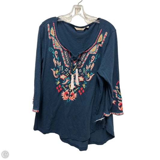 Tunic Long Sleeve By Soft Surroundings In Blue, Size: Xl