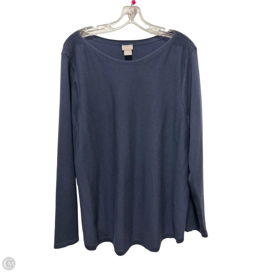 Top Long Sleeve By Chicos In Navy, Size: 1x