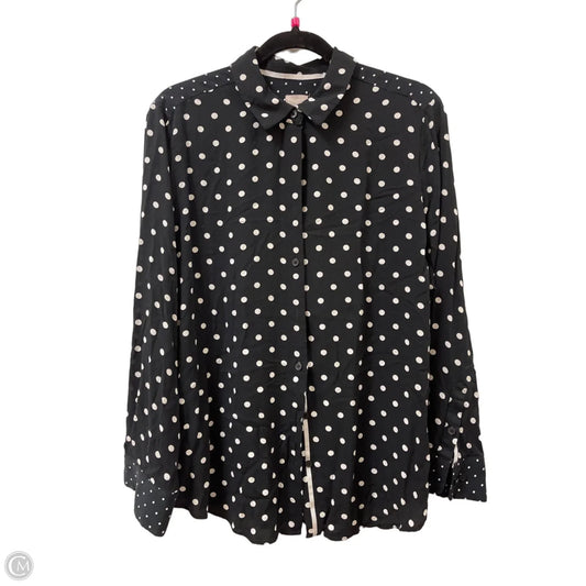 Blouse Long Sleeve By Chicos In Polkadot Pattern, Size: Xl