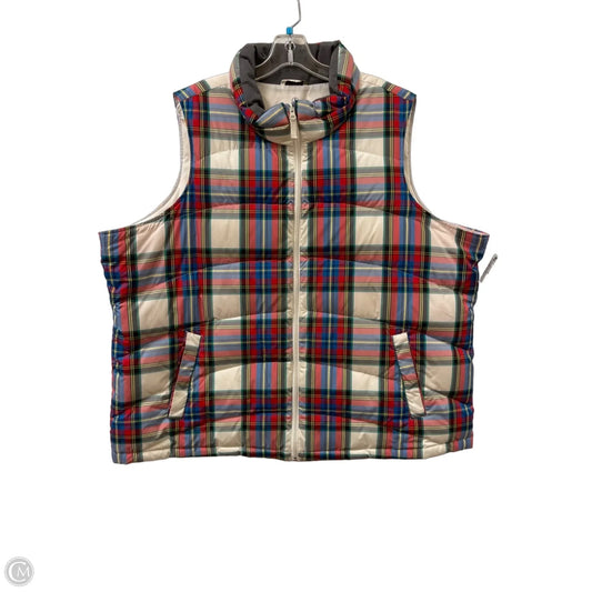 Vest Puffer & Quilted By Lands End In Plaid Pattern, Size: 3x
