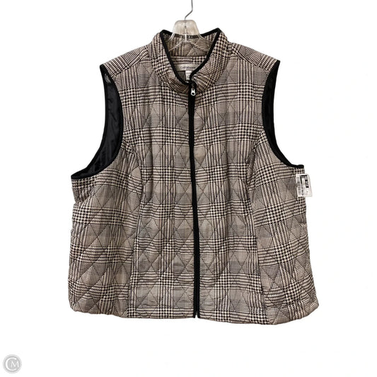 Vest Puffer & Quilted By Croft And Barrow In Black & Cream, Size: 3x