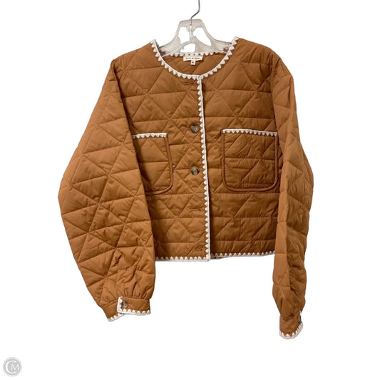 Jacket Puffer & Quilted By Aaron & Amber In Brown, Size: M