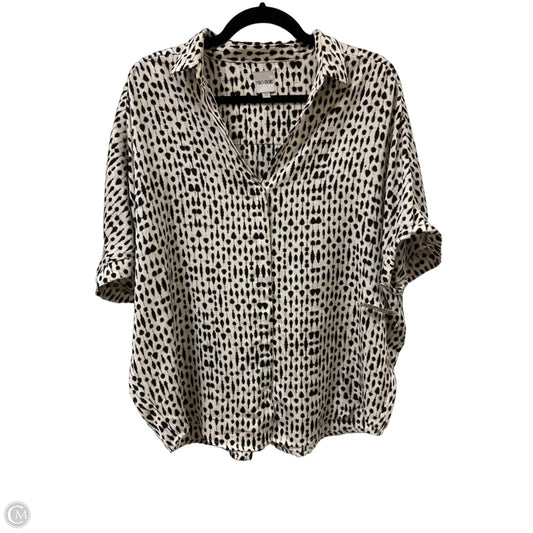 Blouse Short Sleeve By Nic + Zoe In Animal Print, Size: L