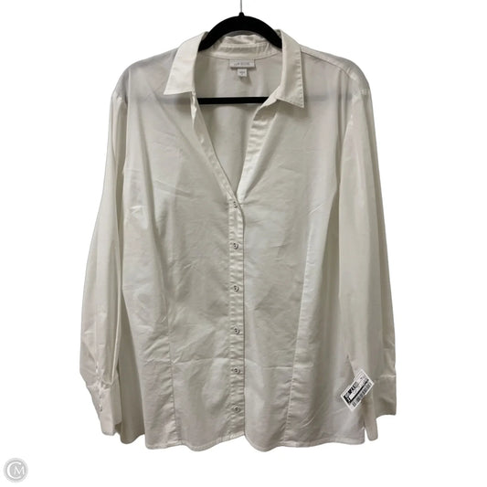 Blouse Long Sleeve By J. Jill In White, Size: Xl