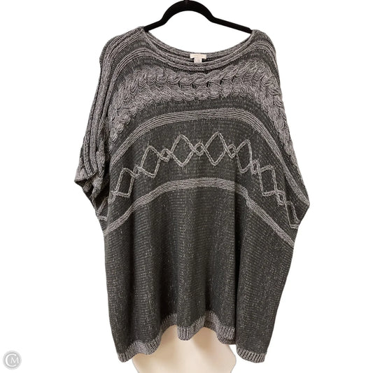 Sweater Short Sleeve By Chicos In Silver, Size: Xl