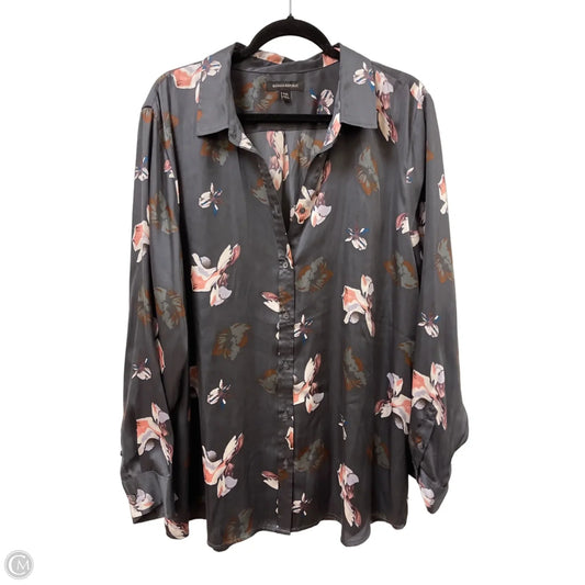 Blouse Long Sleeve By Banana Republic In Floral Print, Size: 1x