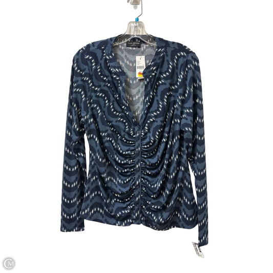 Blouse Long Sleeve By Lane Bryant In Navy, Size: Xl