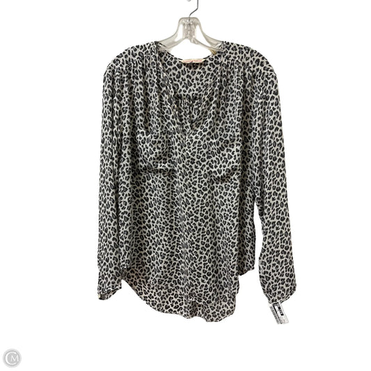 Blouse Long Sleeve By Rebecca Taylor In Animal Print, Size: M