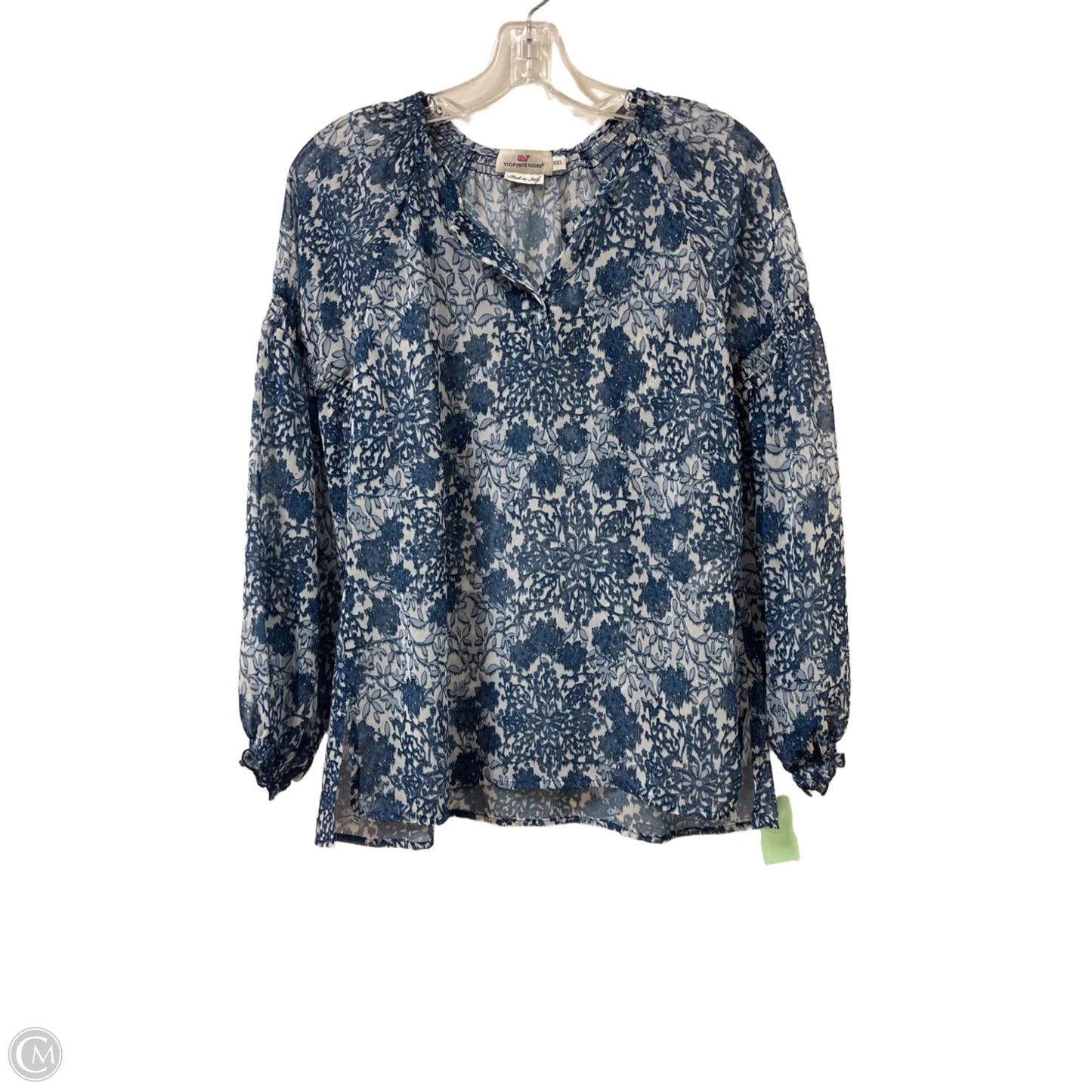 Blouse Long Sleeve By Vineyard Vines In Blue, Size: Xs