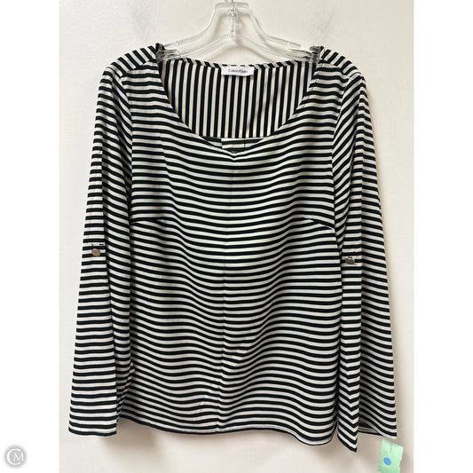 Top Long Sleeve By Calvin Klein In Striped Pattern, Size: Xl