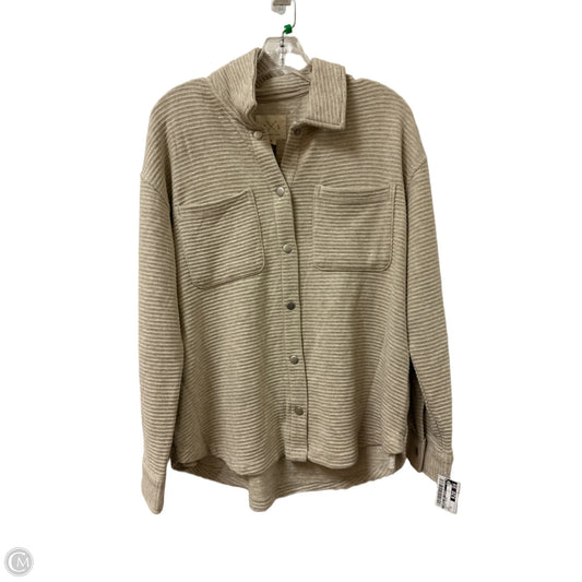 Jacket Shirt By Thread And Supply In Tan, Size: M