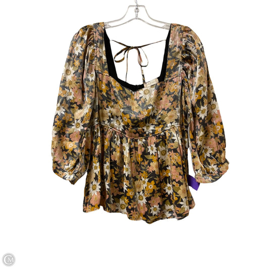 Blouse Long Sleeve By Altard State In Yellow, Size: L