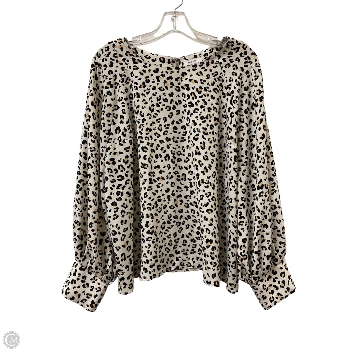 Top Long Sleeve By Nine West In Animal Print, Size: 1x