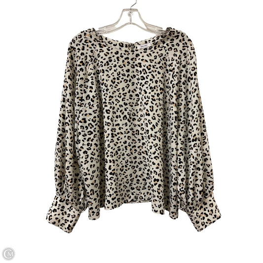 Top Long Sleeve By Nine West In Animal Print, Size: 1x