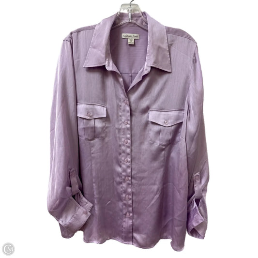 Top Long Sleeve By Coldwater Creek In Purple, Size: 2x