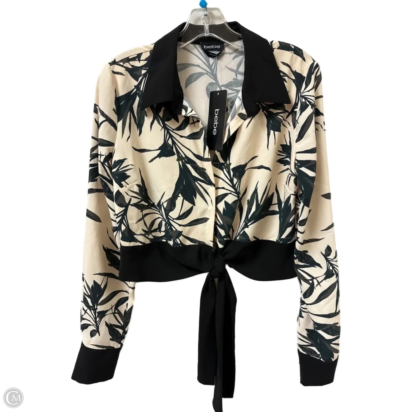 Top Long Sleeve By Bebe In Cream, Size: S