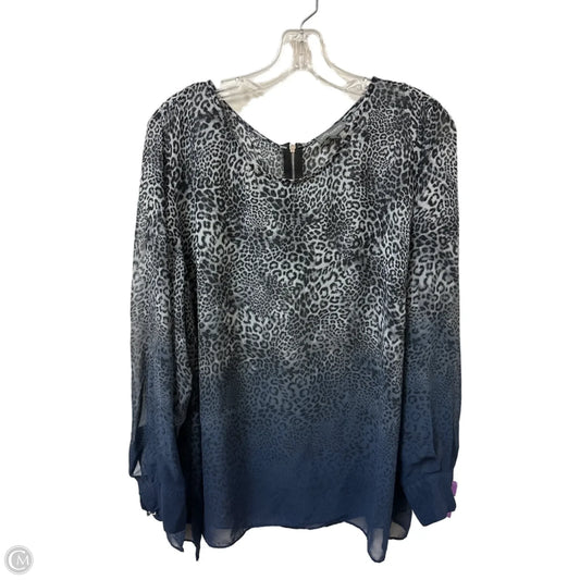 Top Long Sleeve By Vince Camuto In Blue, Size: 2x