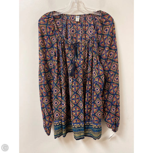 Top Long Sleeve By Old Navy In Nautical Print, Size: L