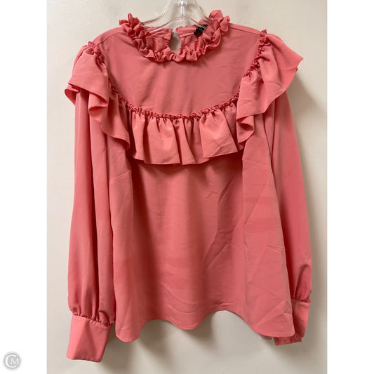 Blouse Long Sleeve By Eloquii In Pink, Size: 2x