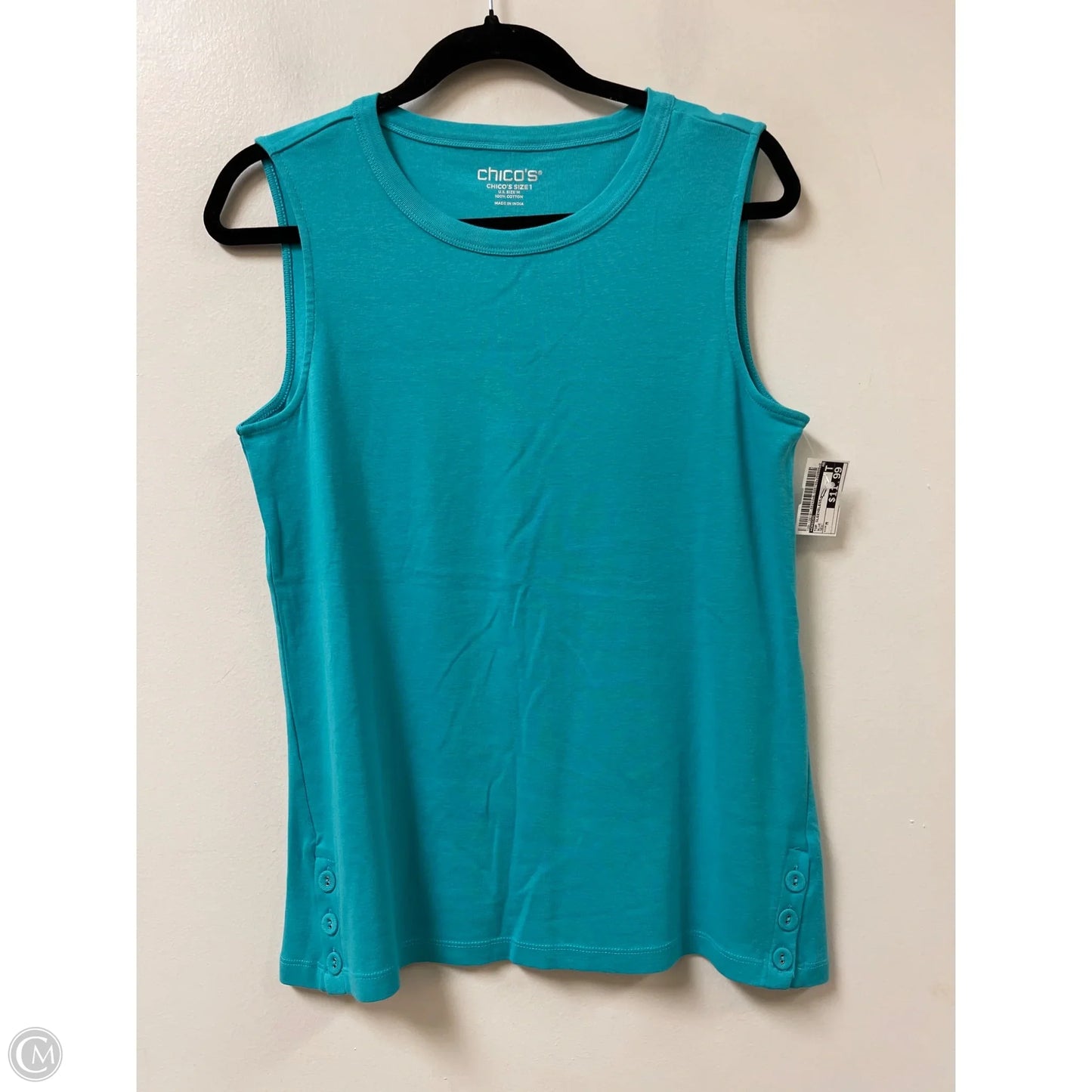 Top Sleeveless By Chicos In Blue, Size: M