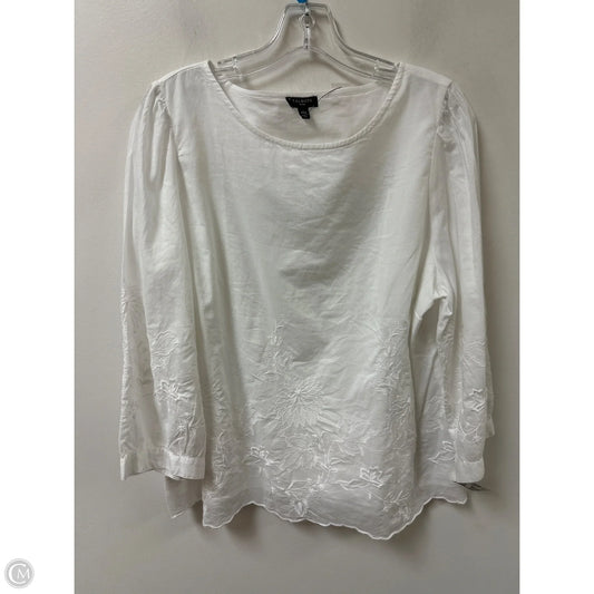 Top Long Sleeve By Talbots In White, Size: Xlp